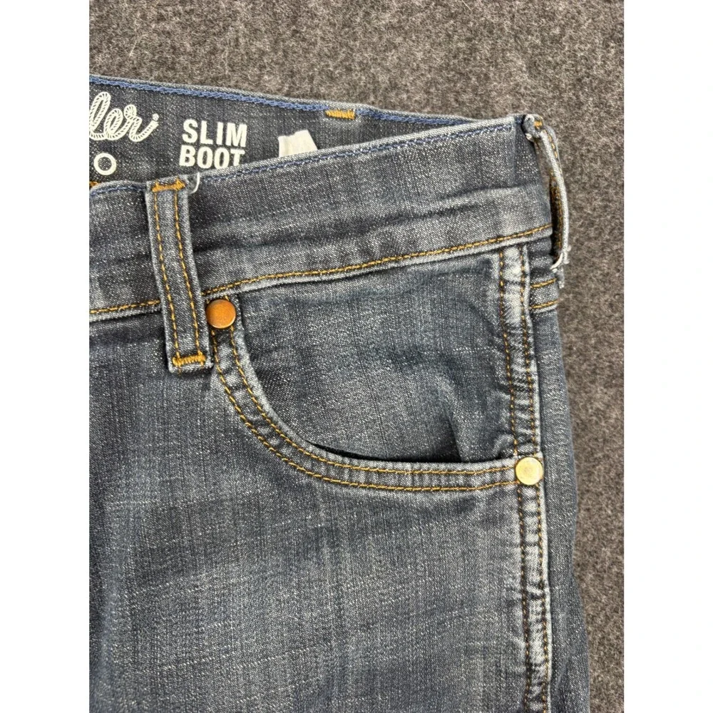 Wrangler Retro Slim Boot Jeans Mens 30x34 Blue Medium Wash Stretch 77MWZDX